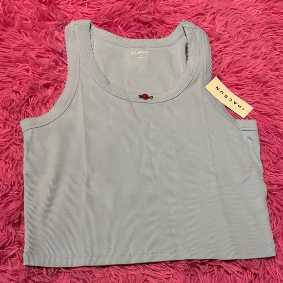 Pacsun Scalloped Stitch Sleeveless Tank Top Women Size Medium - Picture 2 of 11